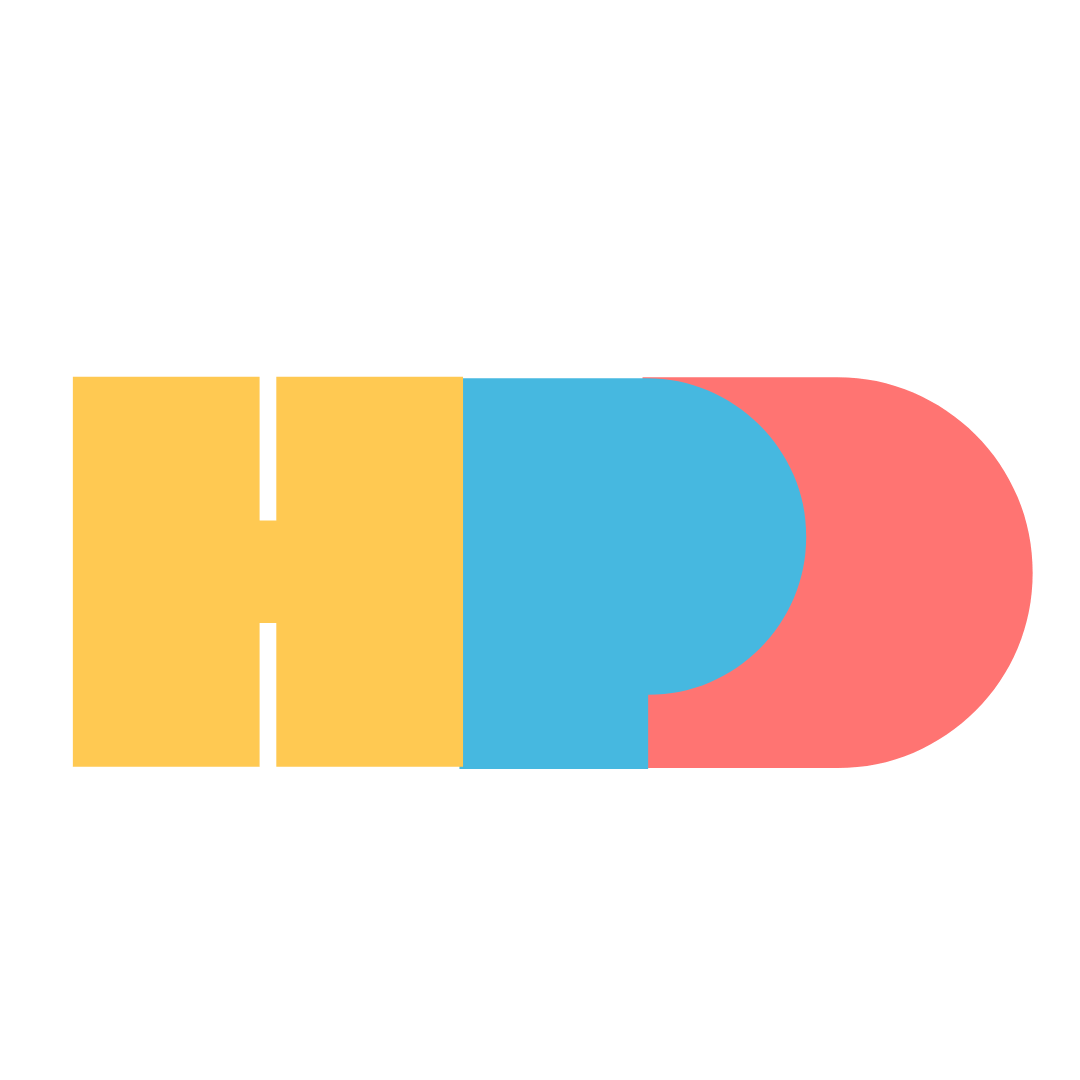 Logo for Happy Pixel Designs, a colorful Cleveland web design studio